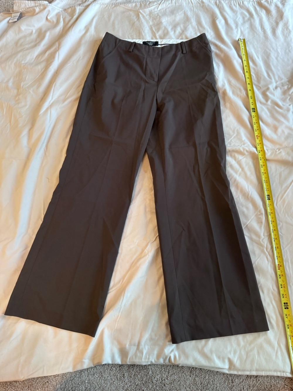 Talbots woMen's Dress Pants in Dark Brown - Flat Front Straight Leg